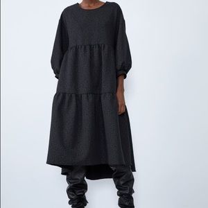 ZARA Voluminous Jacquard Dress